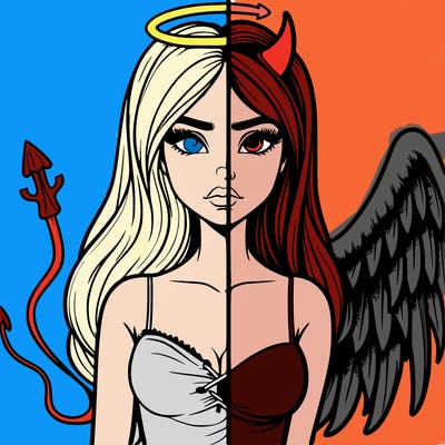devil vs angel realistic girl