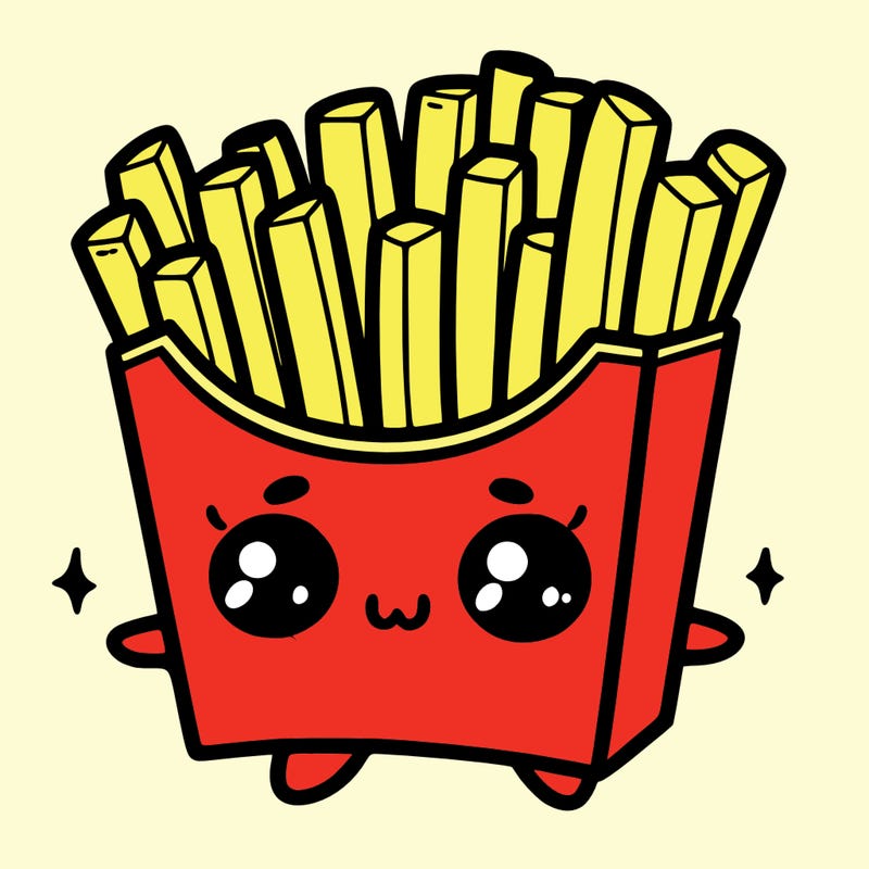 a cute. french fries