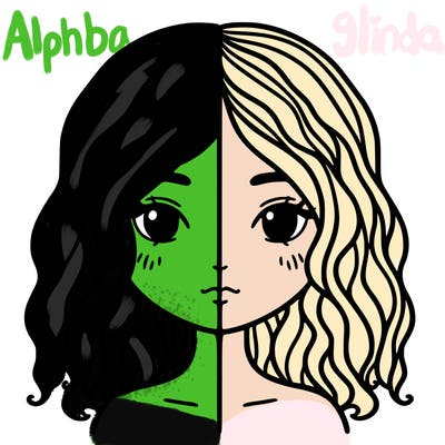 split girl with wavey hair