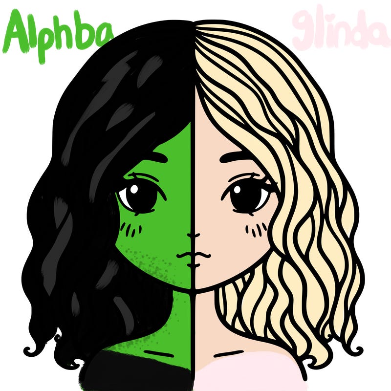 split girl with wavey hair