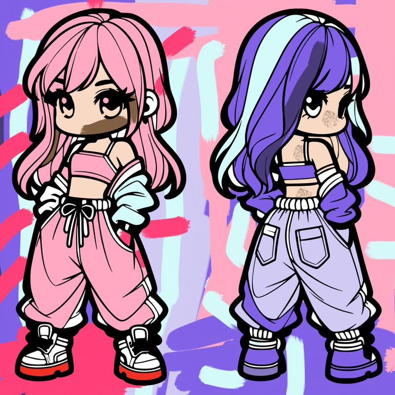 girl in crop top and baggy pants