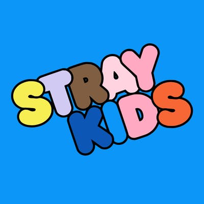 bubble letters saying stray kids