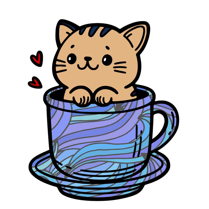 a  cat in a cup