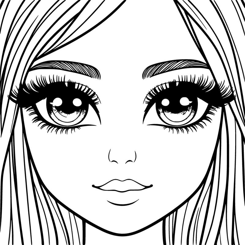 realistic girl with lashes