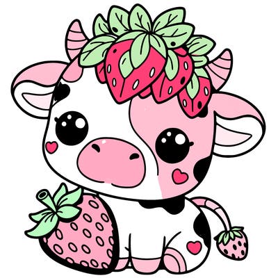cute strawberry cow