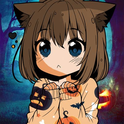 shy anime catgirl