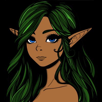 elf girl realistic dark fantasy