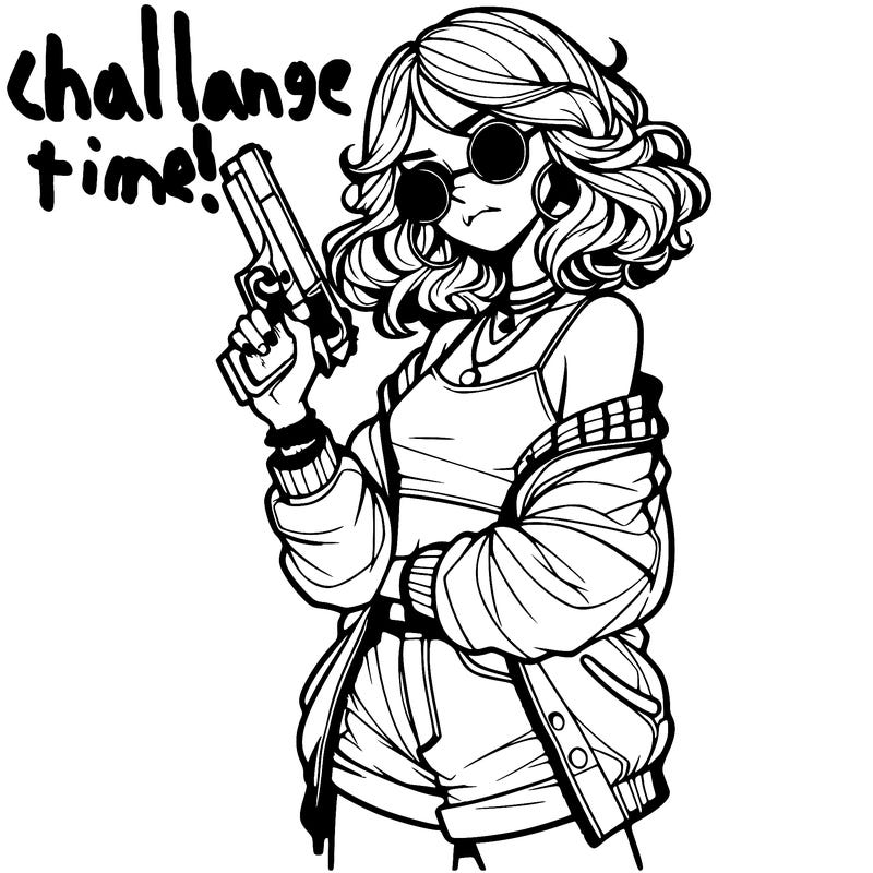 stylish teenage girl with gun