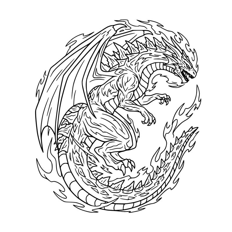 a dragon with aura and some spike in his back like godzilla