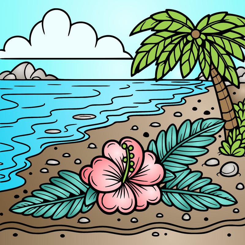 hawaiian flower on a beach