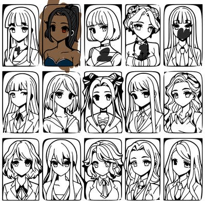 girls that look diffrent anime