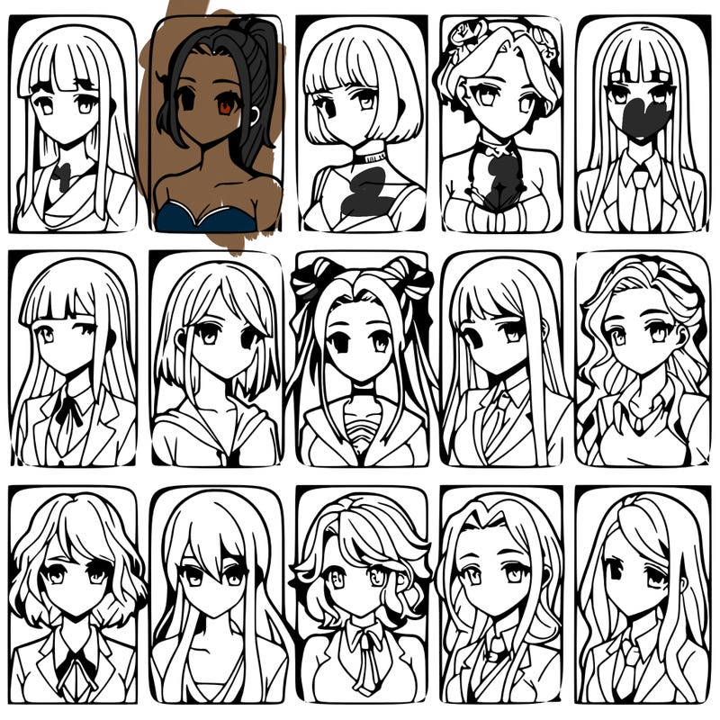 girls that look diffrent anime