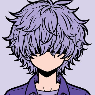 manga boy fluffy hair covering his eyes