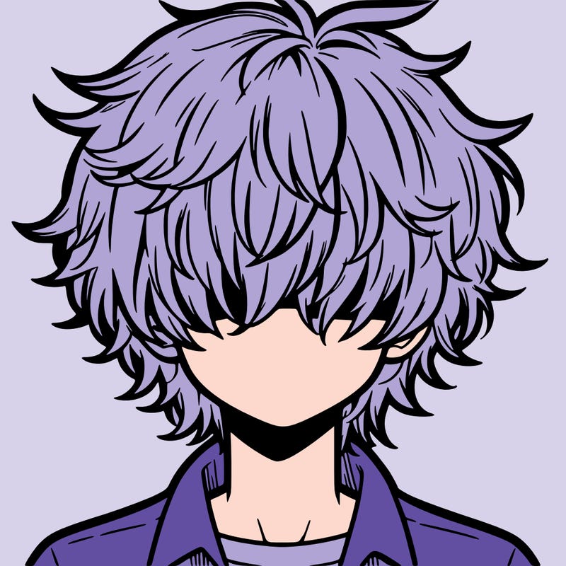 manga boy fluffy hair covering his eyes