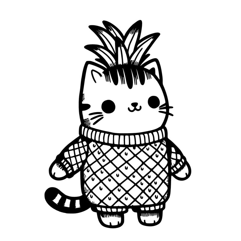 cat in a pineapple suit