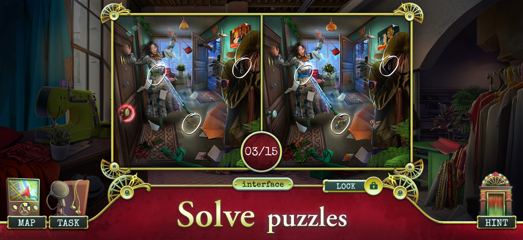 어수선한 아파트 장면을 보여주는 두 개의 유사한 장면을 보여주는 여기서 일어난 일 4 범죄의 차이점 찾기 퍼즐