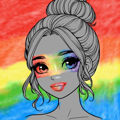 realistic pretty girl with hair in bun