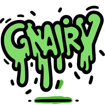 a word that has gnarly on it dripping