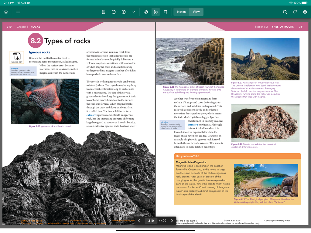 Box of Books Reader - Digital science textbook interface in the Box of Books Reader app for iPad