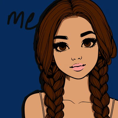 realistic girl with braids