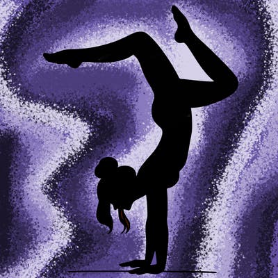 a woman doing a handstand