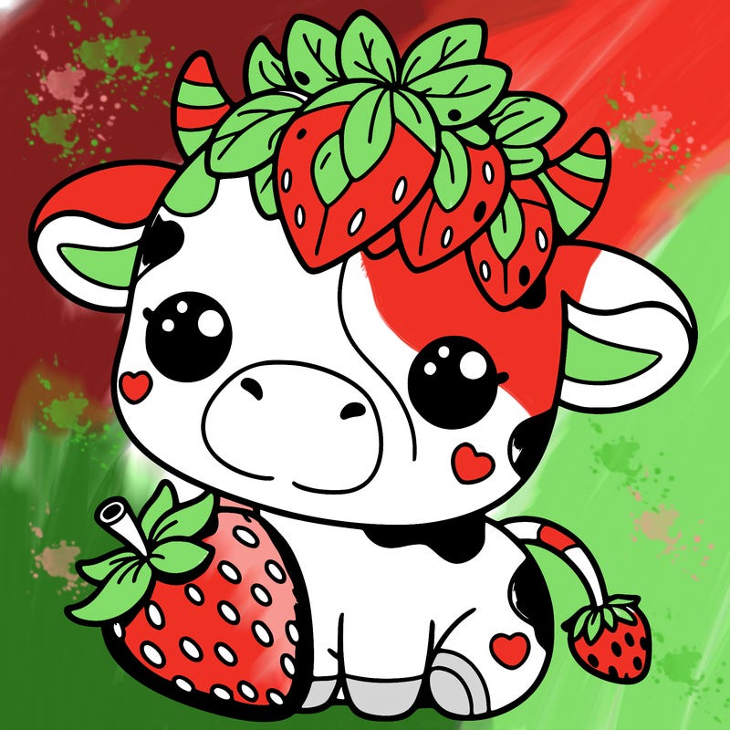 cute strawberry cow
