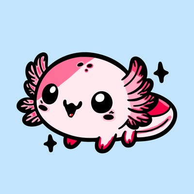 cute easy baby axolotl