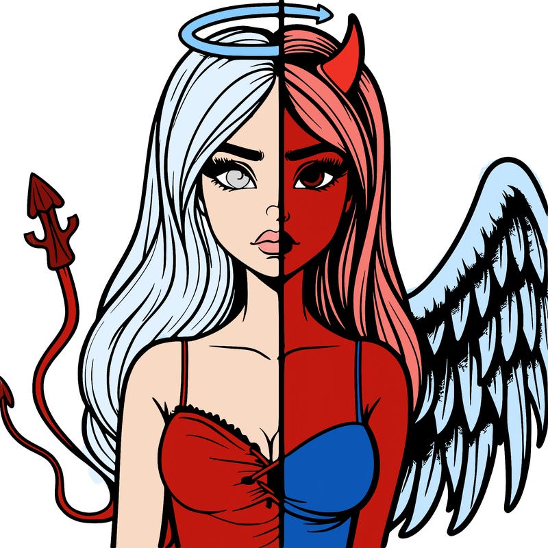 devil vs angel realistic girl