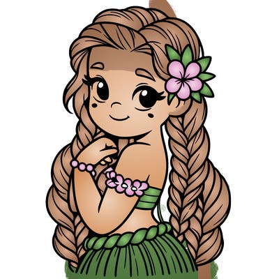hawaiian girl with braids