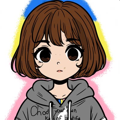 girl with short hair and hoodie
