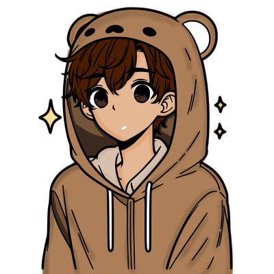 a 17 year old boy in a cute animal hoodie