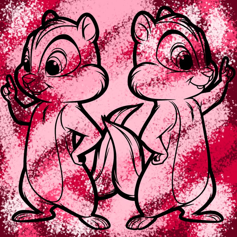 two tamias standing up split realistic