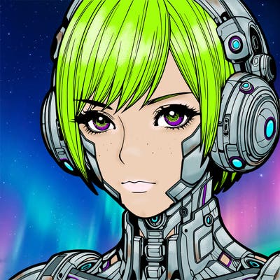 realistic futuristic manga woman