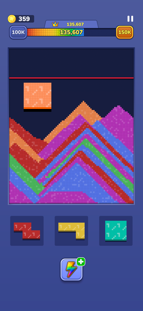 Sand Block Color Escape Puzzle - Jogabilidade de Sand Block Color Escape Puzzle com camadas vibrantes de areia e blocos caindo.