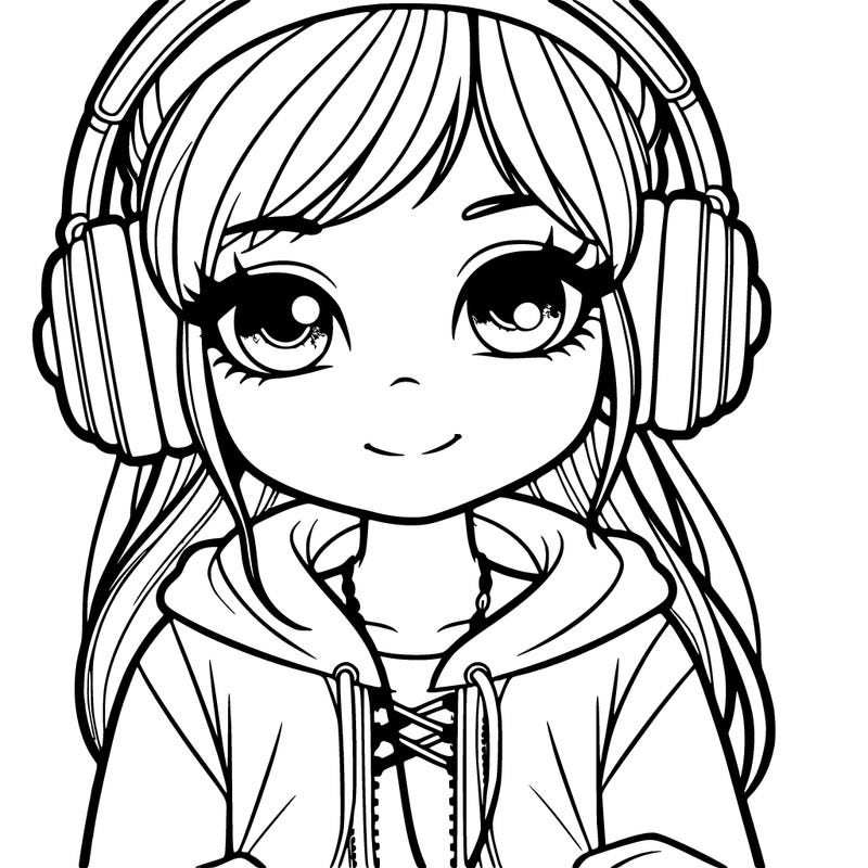 girl with headphones