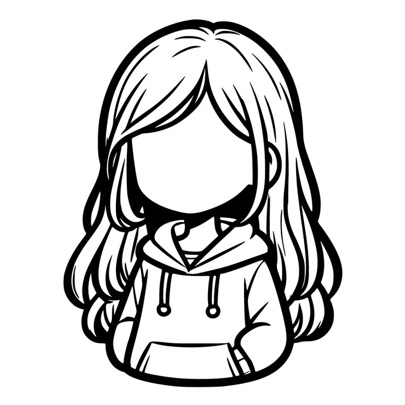 faceless girl in hoodie