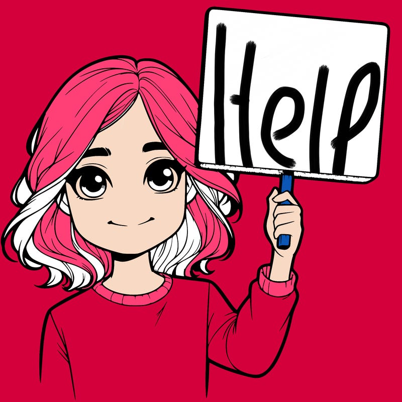 realistic girl holding up a sign