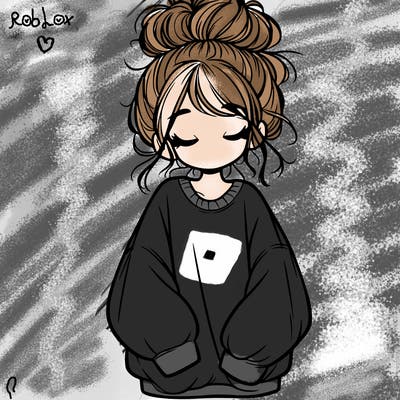 girl with baggy sweatshirt and messy bun