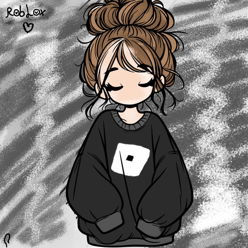 girl with baggy sweatshirt and messy bun