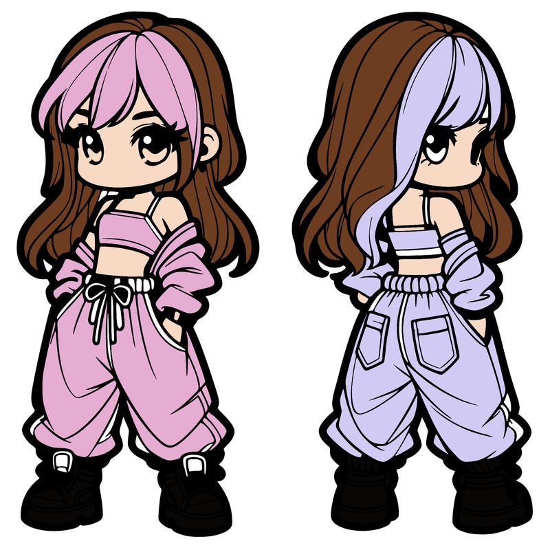 girl in crop top and baggy pants