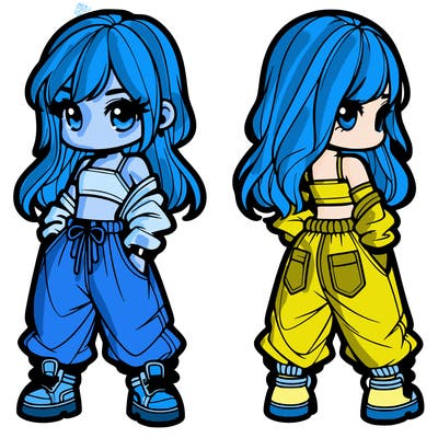 girl in crop top and baggy pants