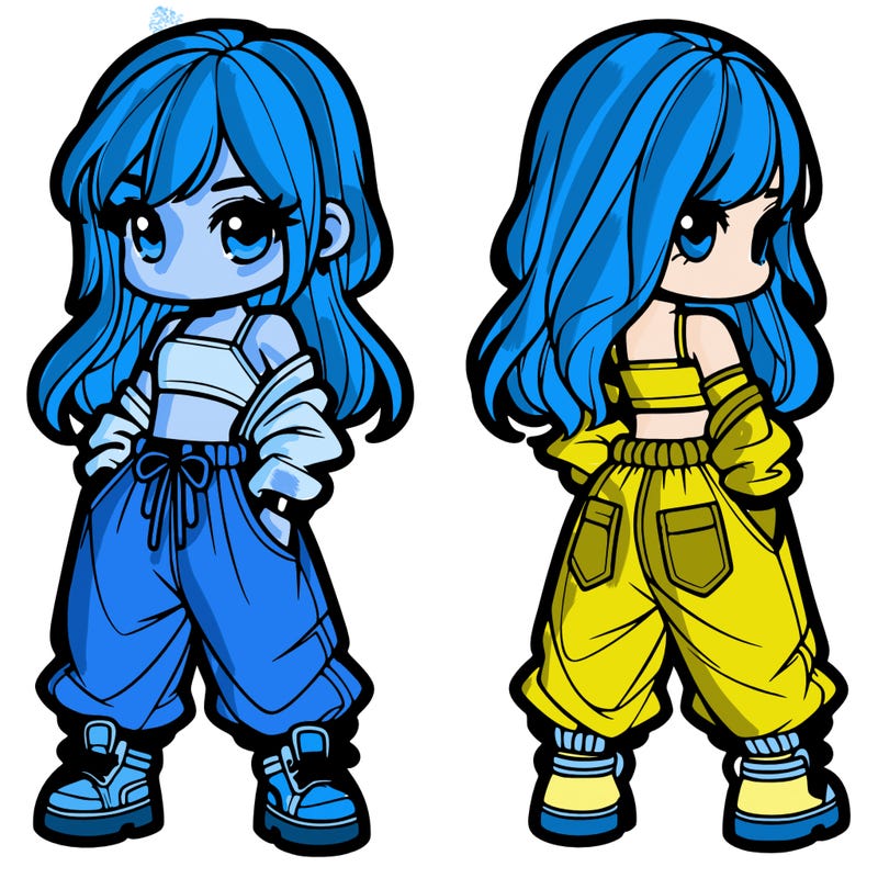 girl in crop top and baggy pants