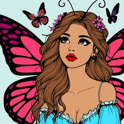 butterfly fairy realistic girl