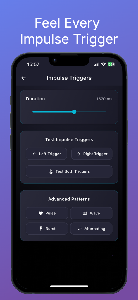 SensePad: Gamepad Tester - Interface for testing gamepad impulse triggers and vibration patterns