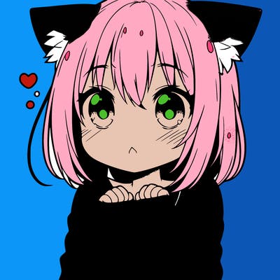 shy anime catgirl