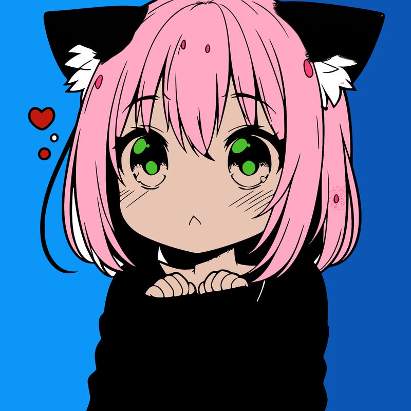 shy anime catgirl