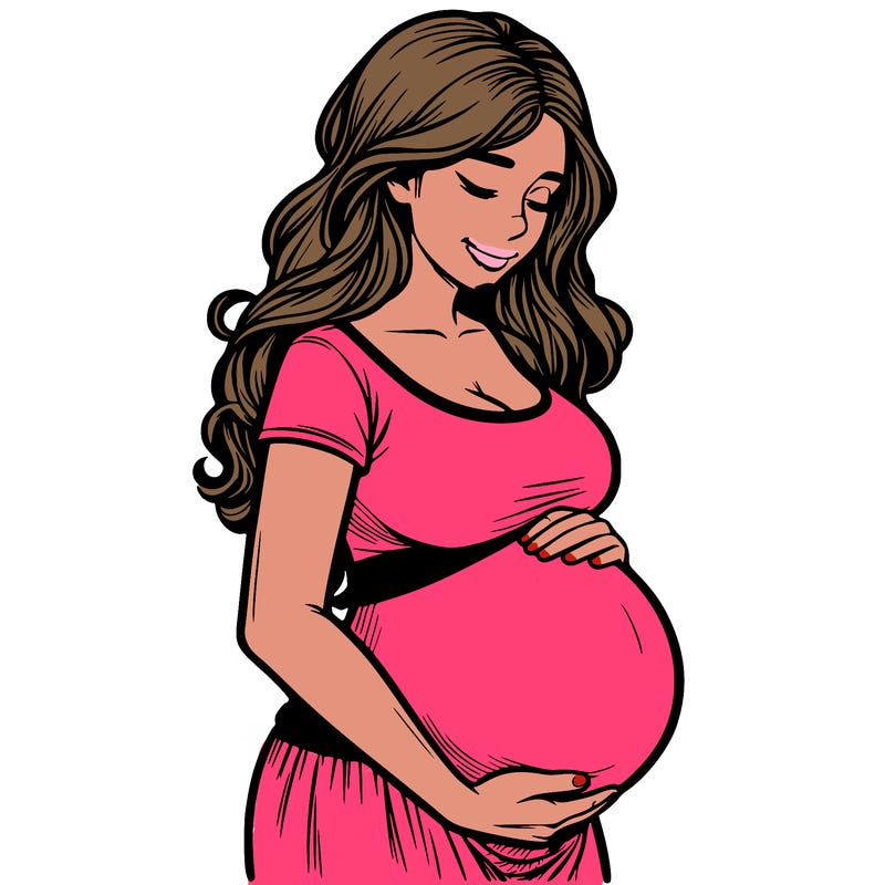 woman heavily pregnant realistic