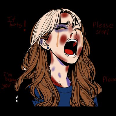 screaming realistic, girl