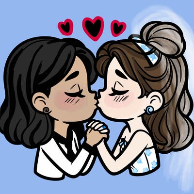 girls kissed