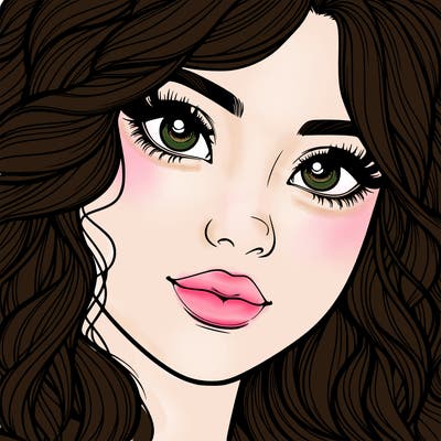 beautiful realistic girl close up to the camera with wavy hair,